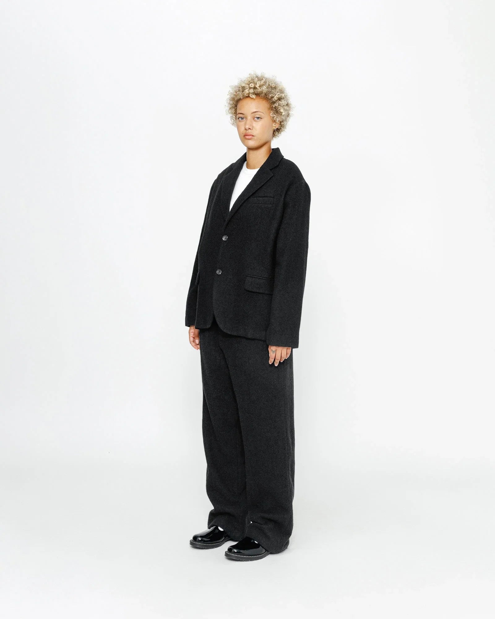 RELAXED TROUSER TEXTURED WOOL - Four Street