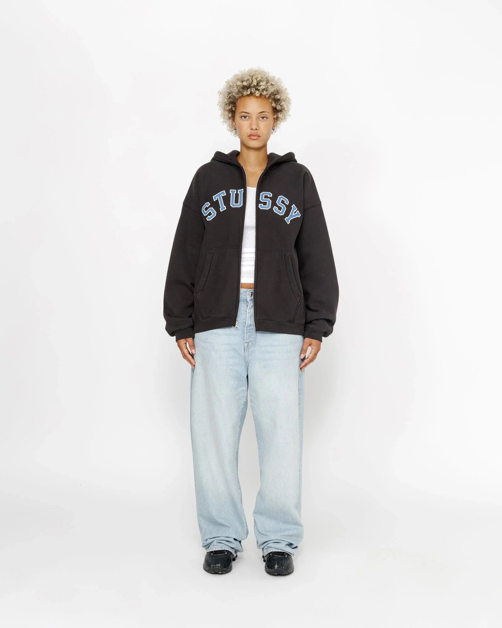 FADED GRAPHIC ZIP HOODIE - Four Street