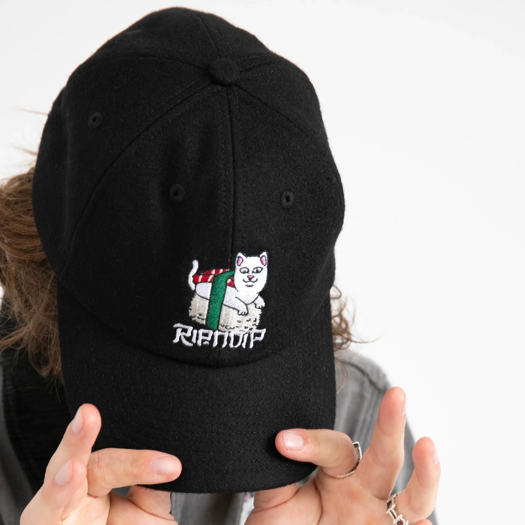 Sushi Nerm Wool Strapback (Black) - Four Street