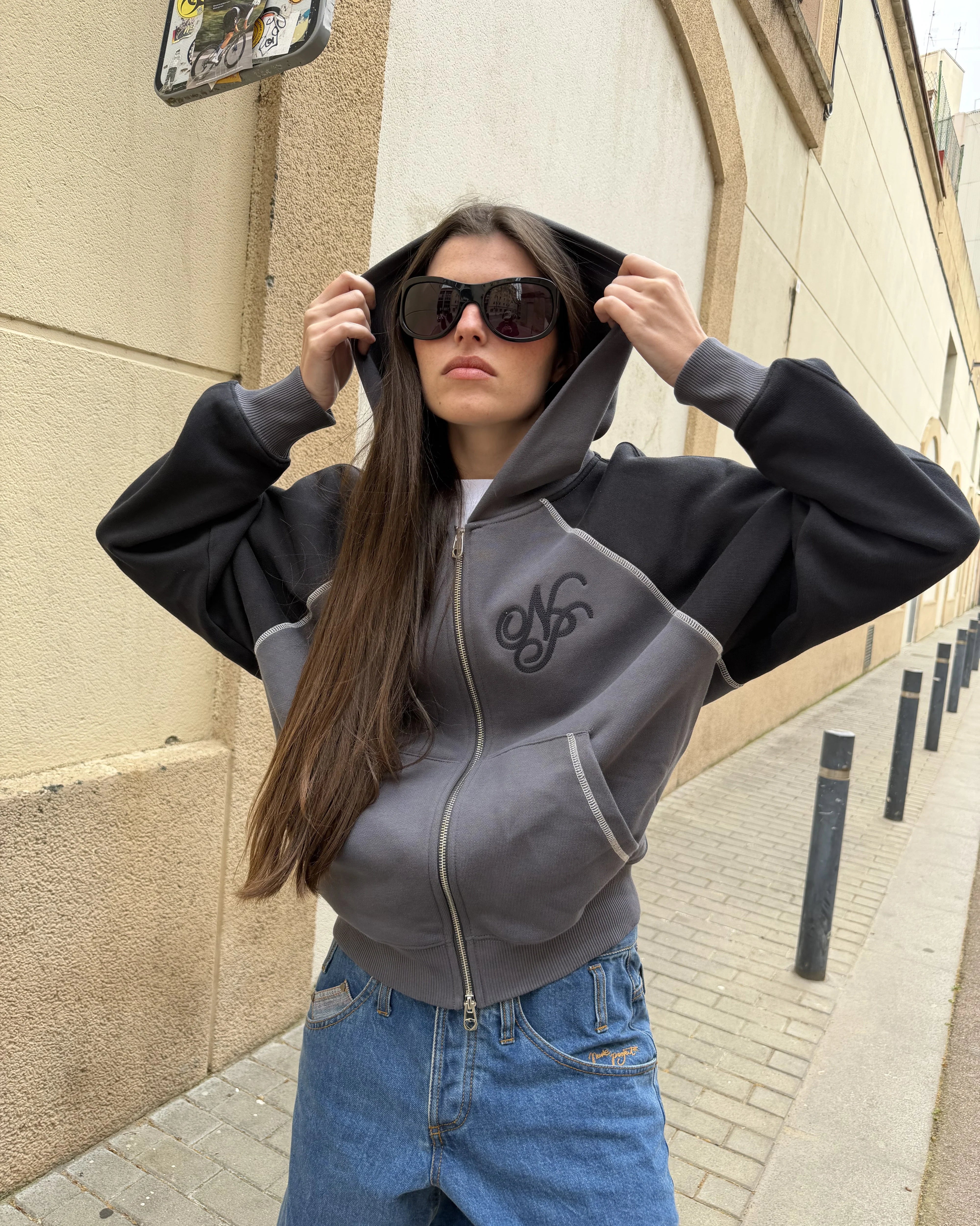 Team Zip-Up Hoodie Ash