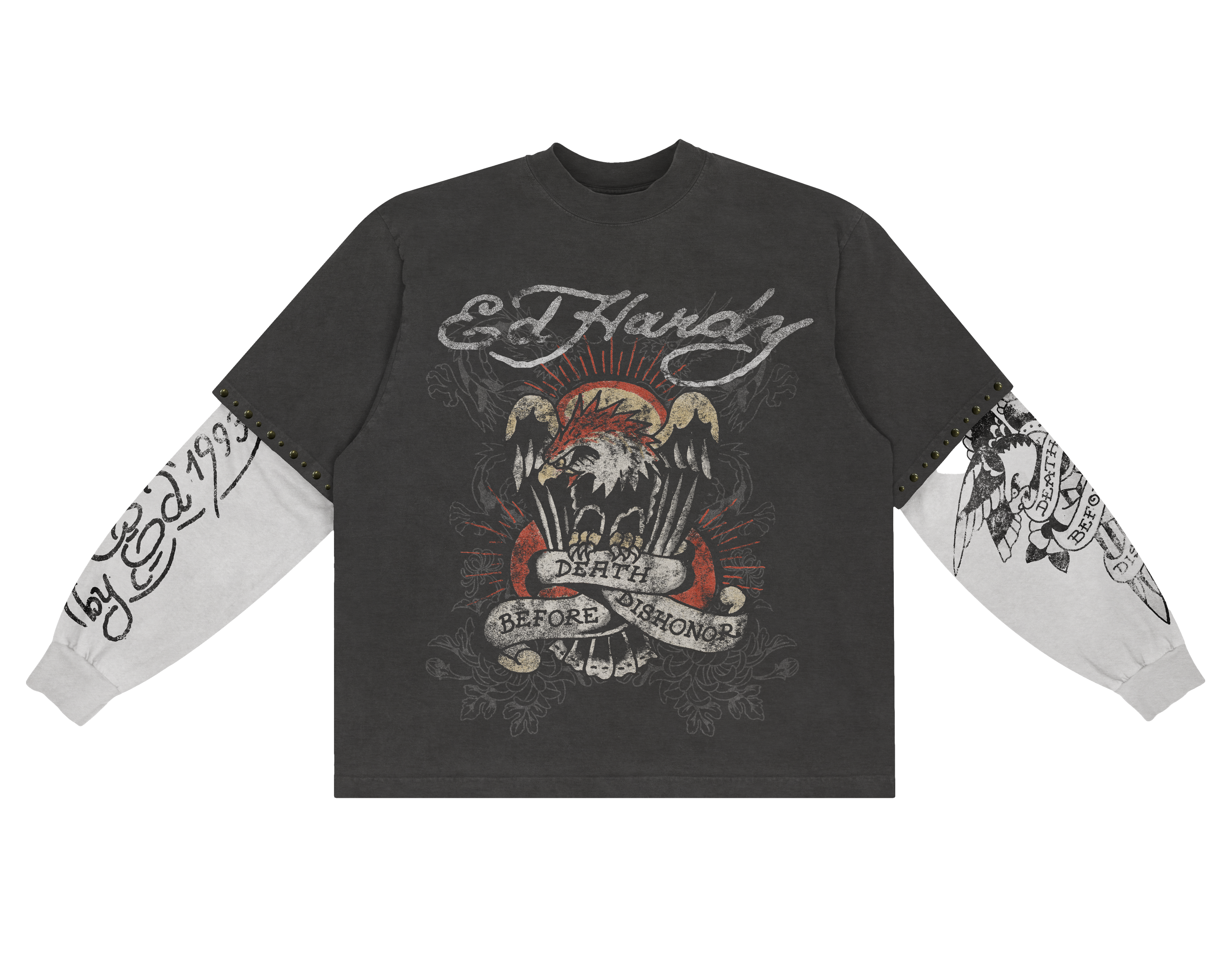 Camiseta Manga Longa "Death Before Dishonor" Ed Hardy x Matuê