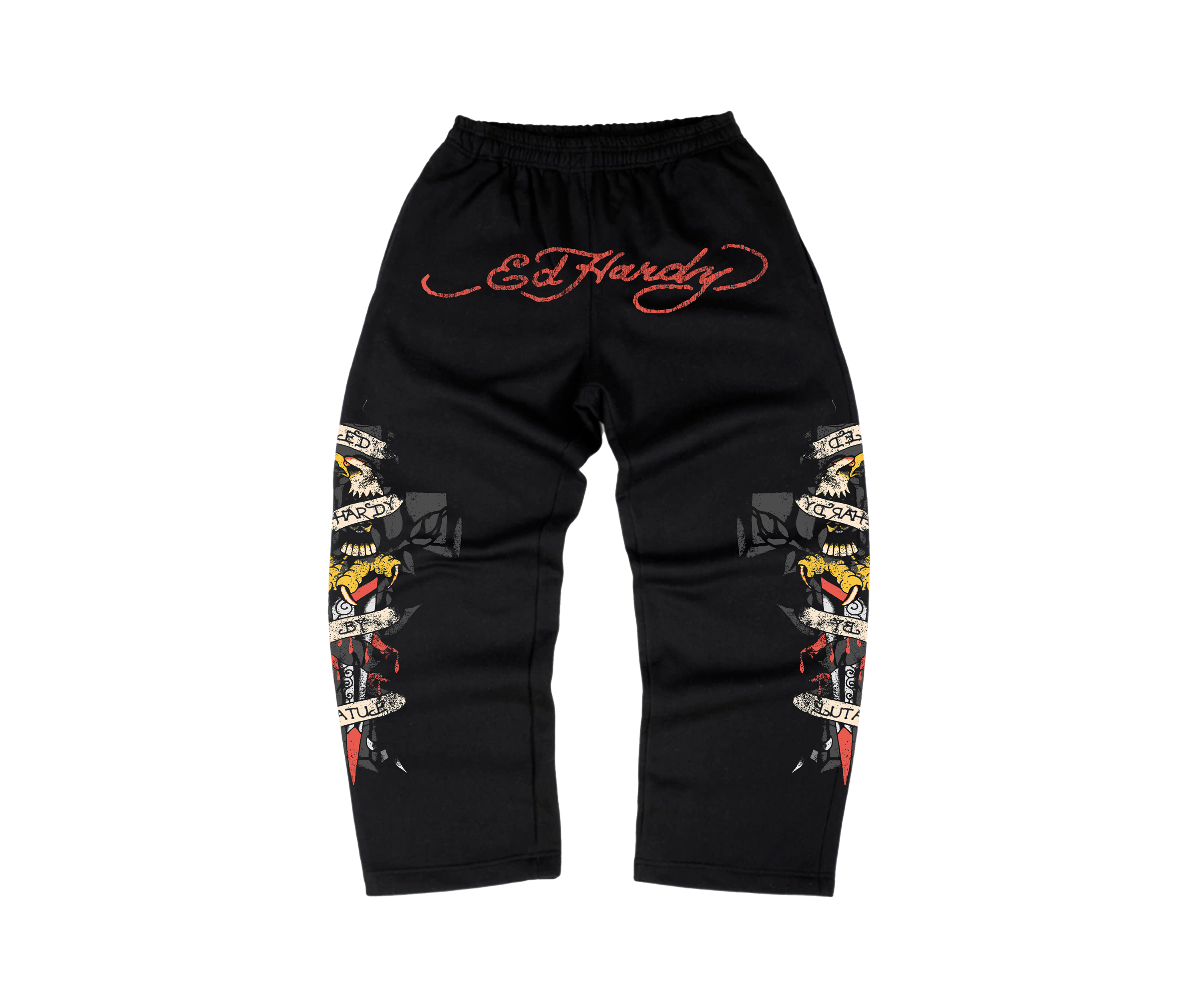 Calça Moletom Preta "By Matuê" Ed Hardy x Matuê