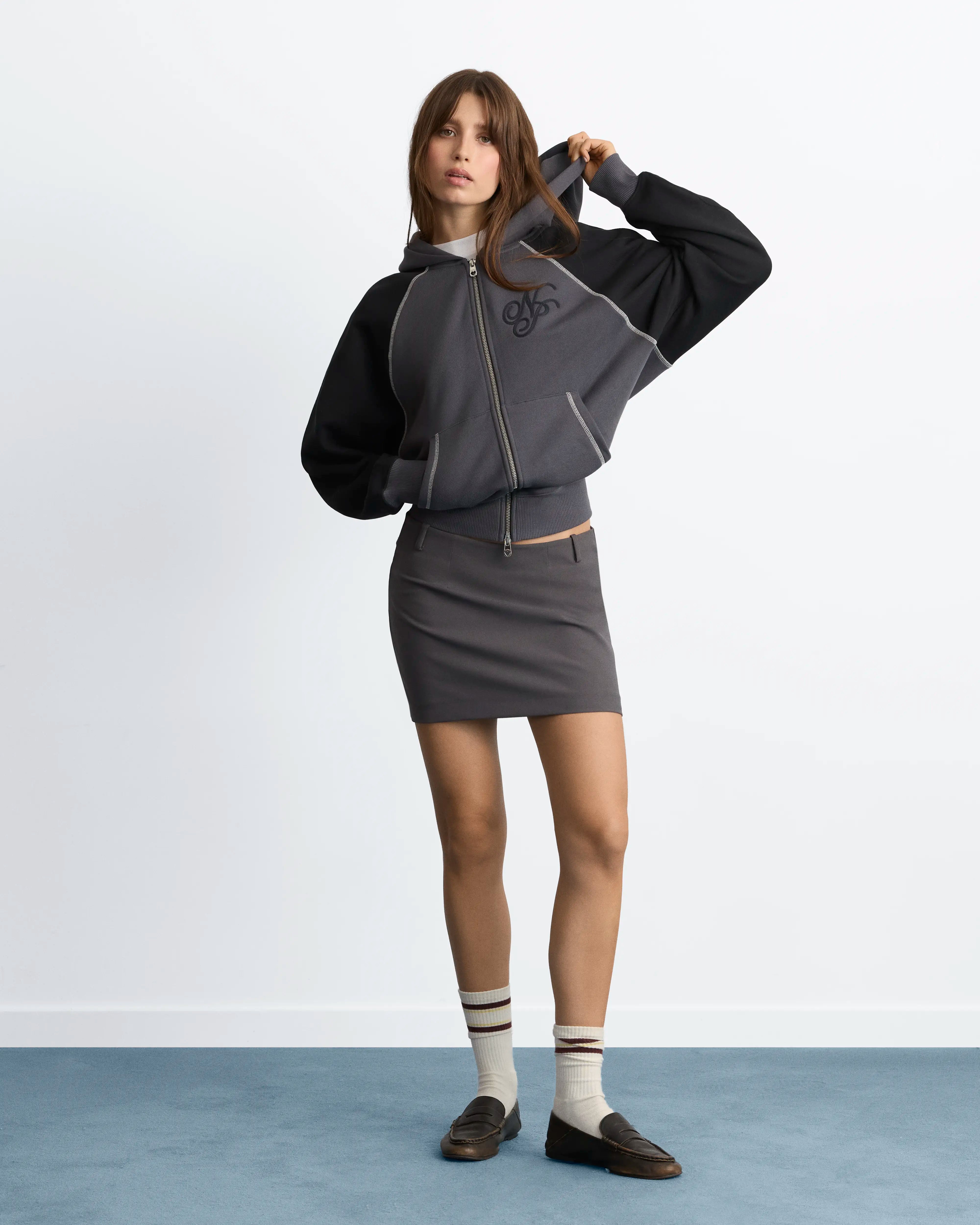 Team Zip-Up Hoodie Ash