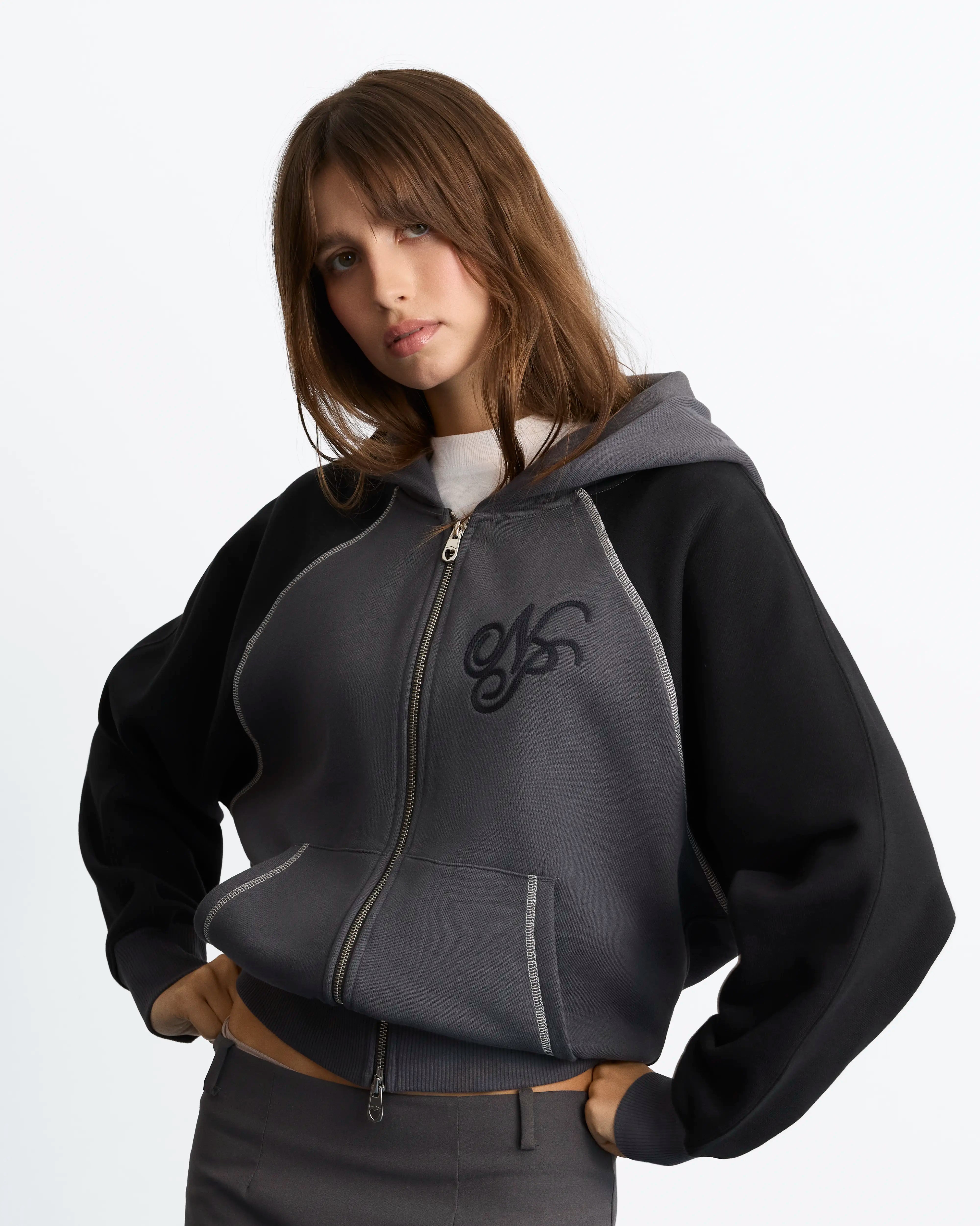 Team Zip-Up Hoodie Ash