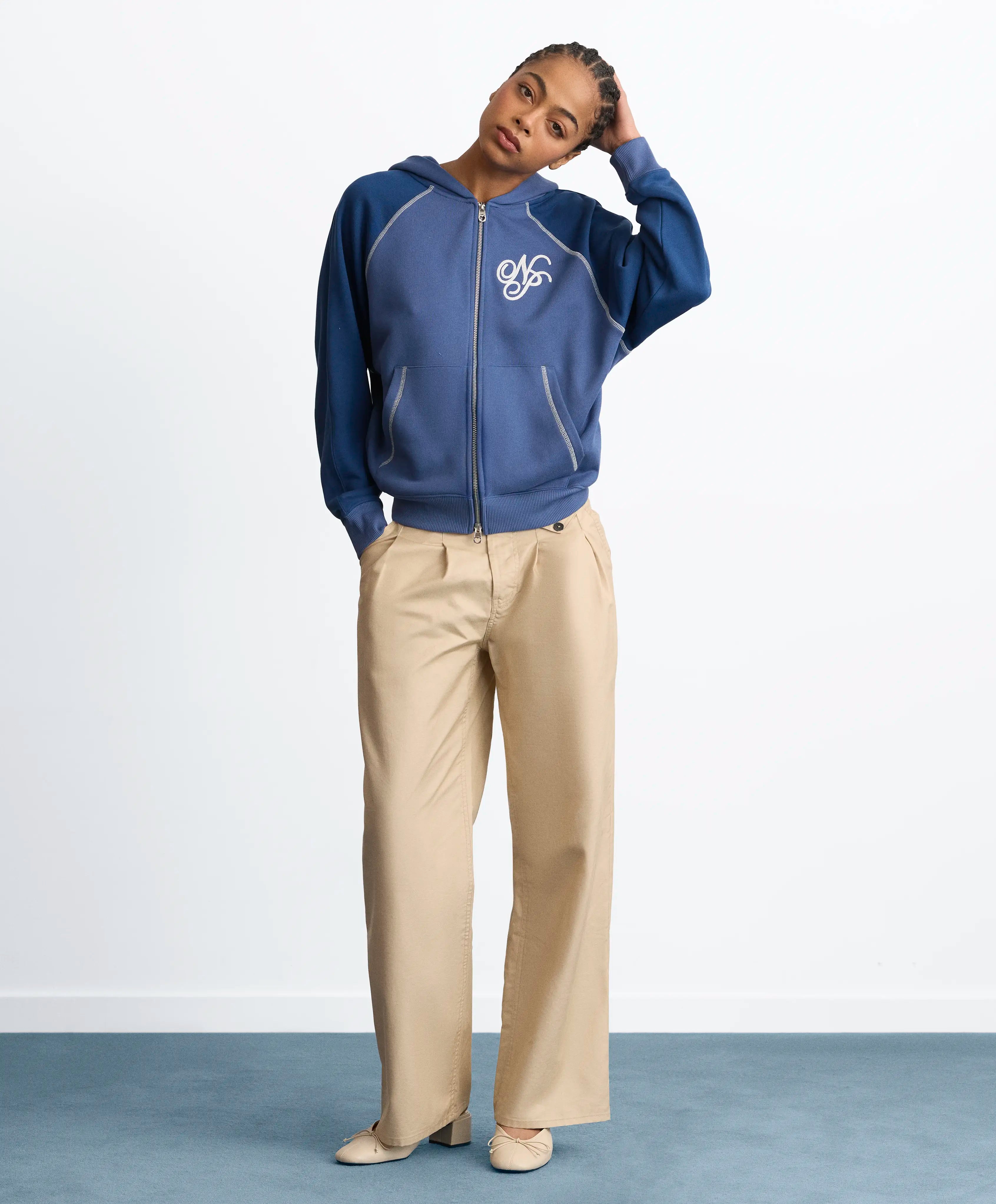 Team Zip-Up Hoodie Navy