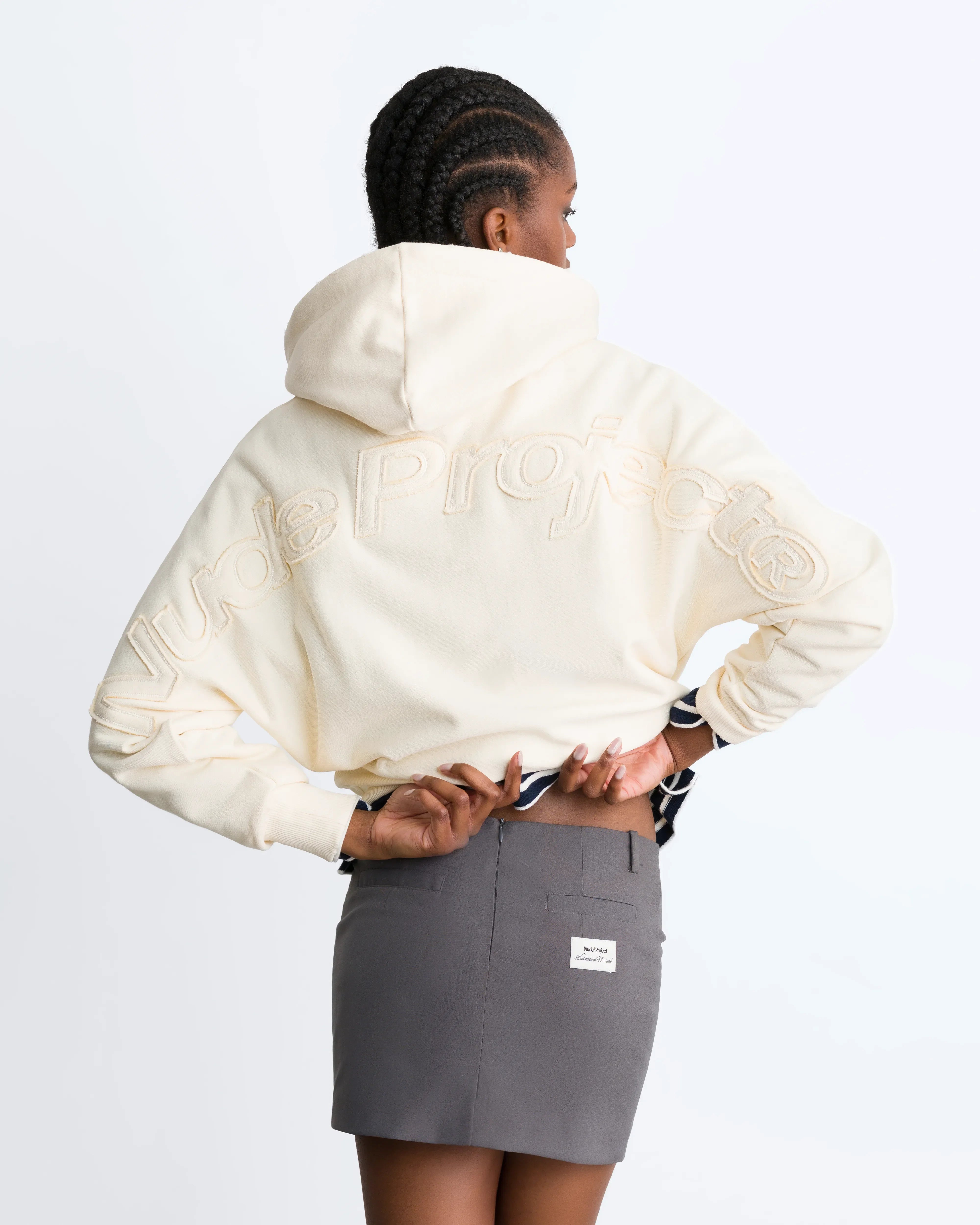 Marble Hoodie Marshmallow