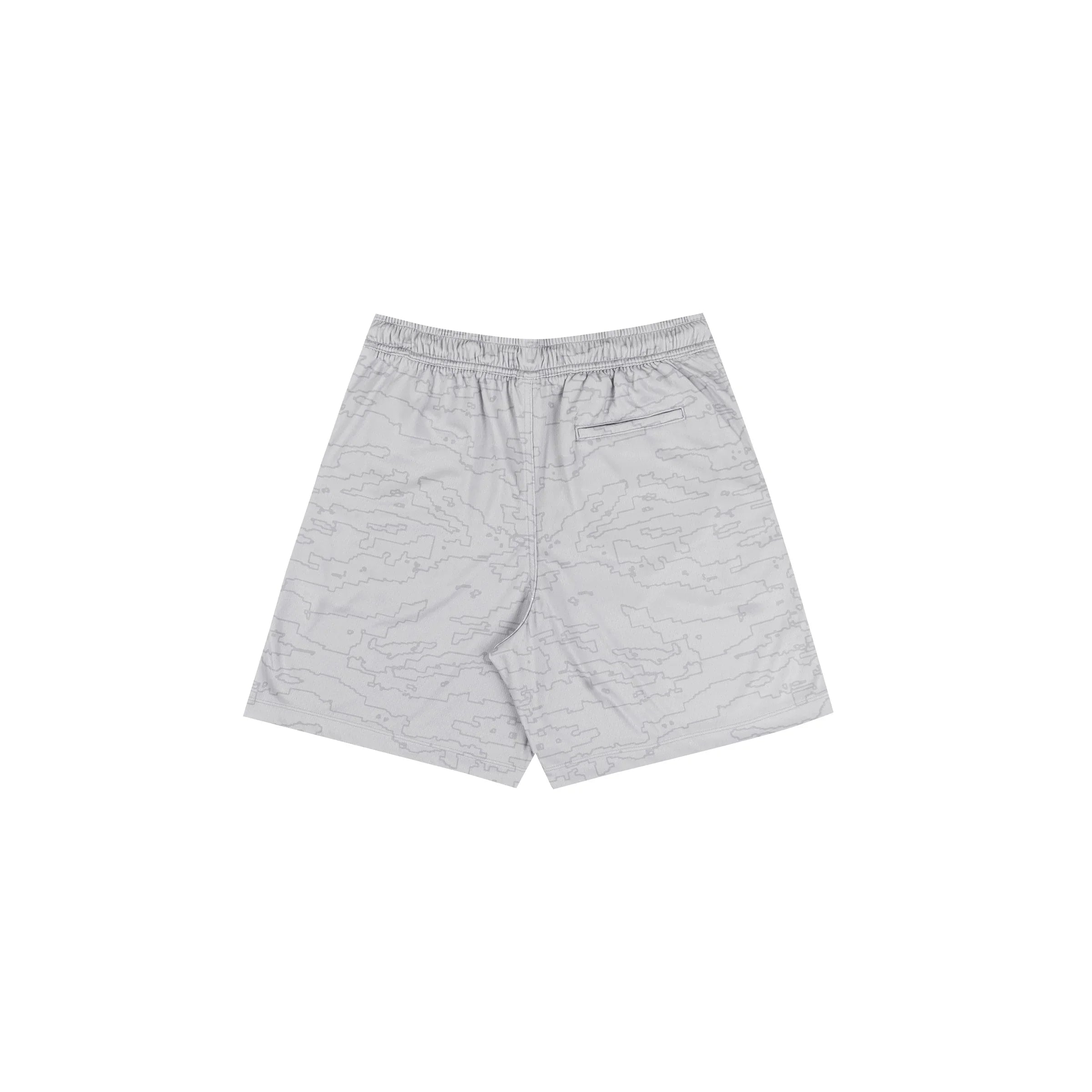 Outline Map Mesh Shorts in Grey - Four Street