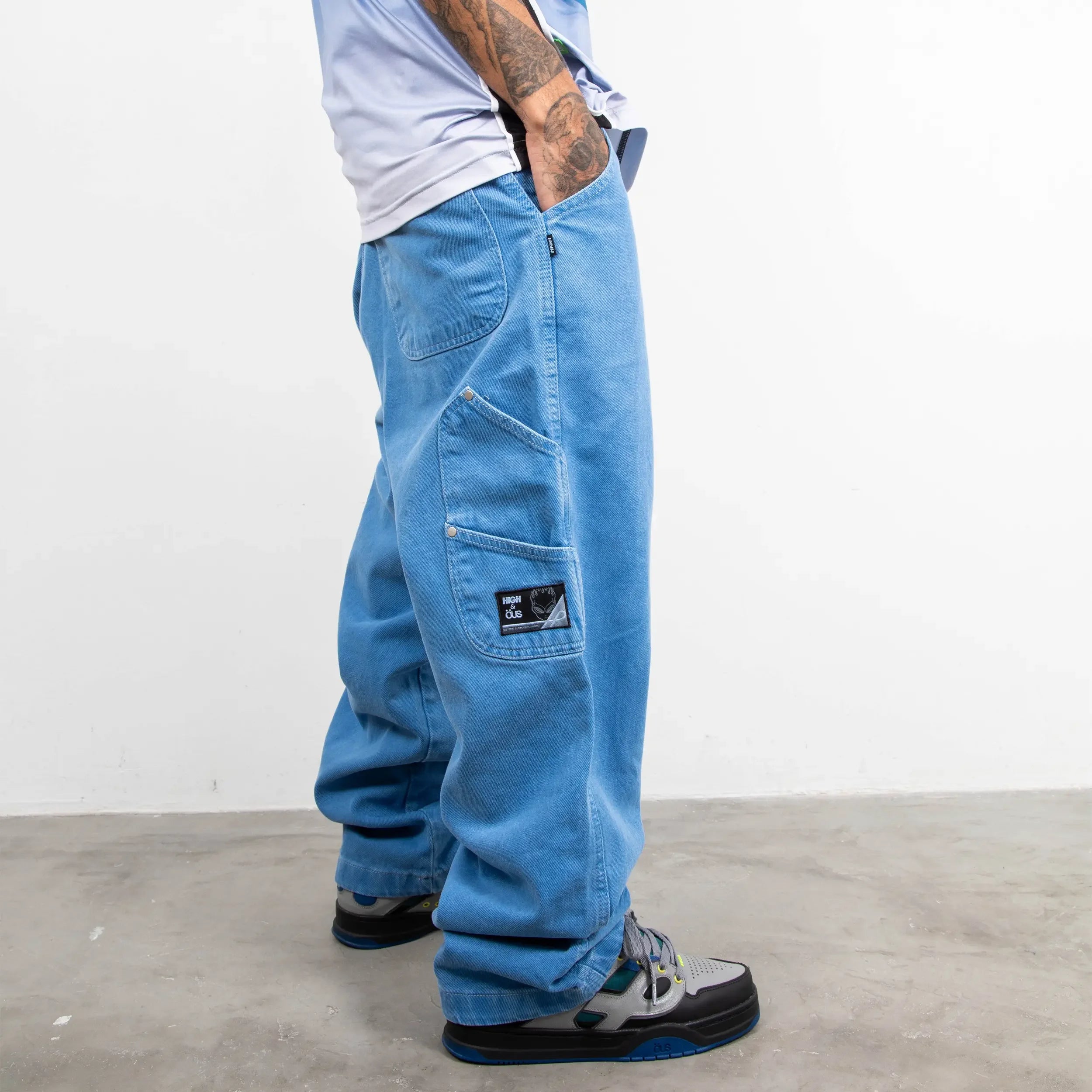 High & ÖUS Denin Baggy Stoned Blue - Four Street
