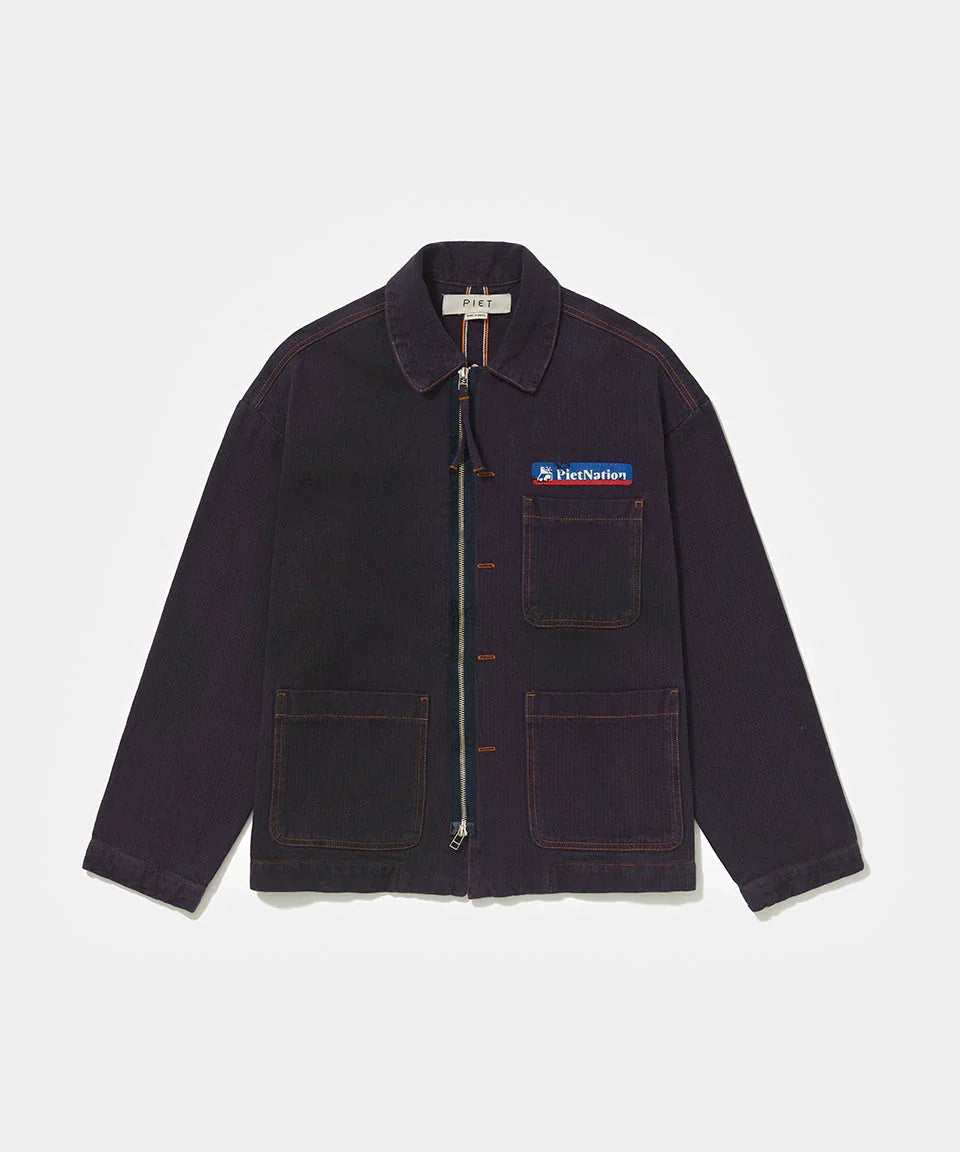 PIET Nation Selvedge Denim Jacket Purple - Four Street