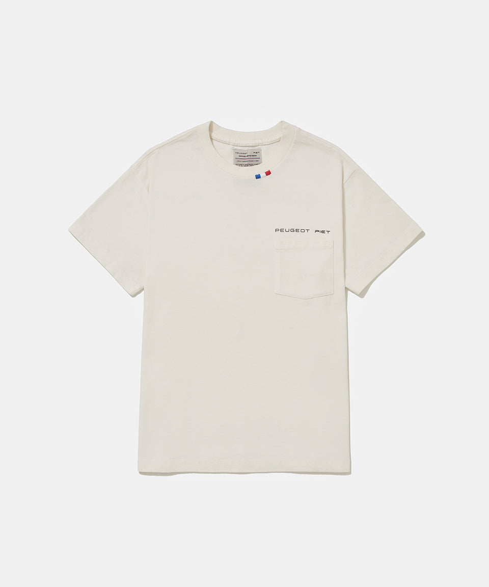 Piet + Peugeot Camiseta Logo - Bone White