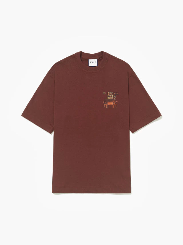 Camiseta Over Cena em Ladrilho