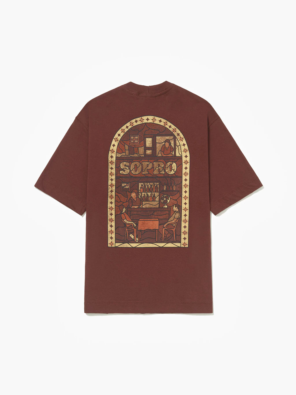 Camiseta Over Cena em Ladrilho