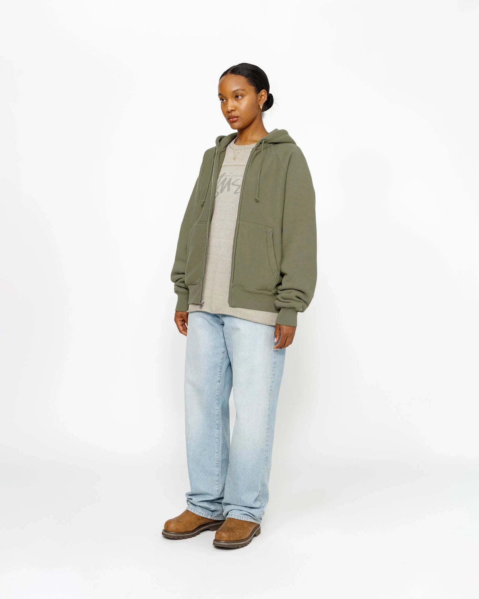 FLEECE RAGLAN ZIP HOODIE - Four Street