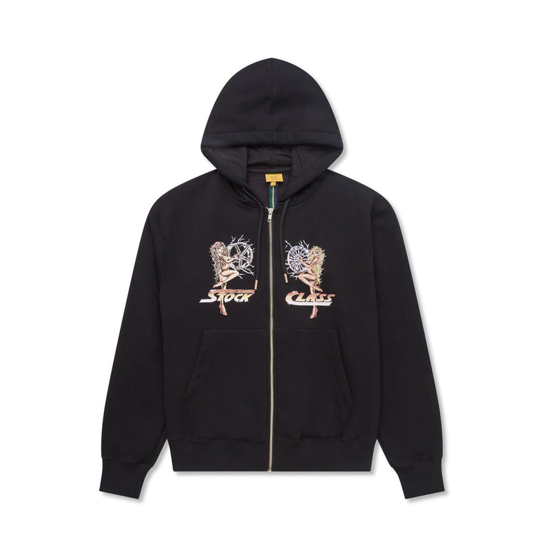 HOODIE ZIPPER "STOCK CLASS" BLACK