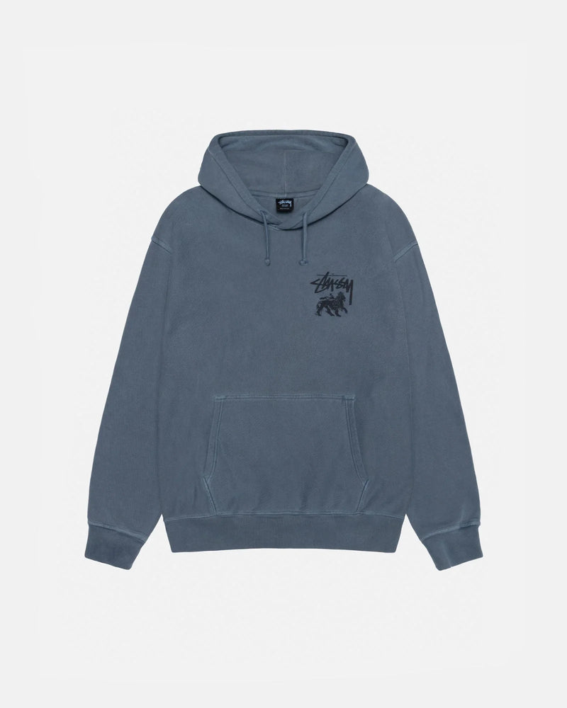 RASTA LION HOODIE PIGMENT DYED - Four Street