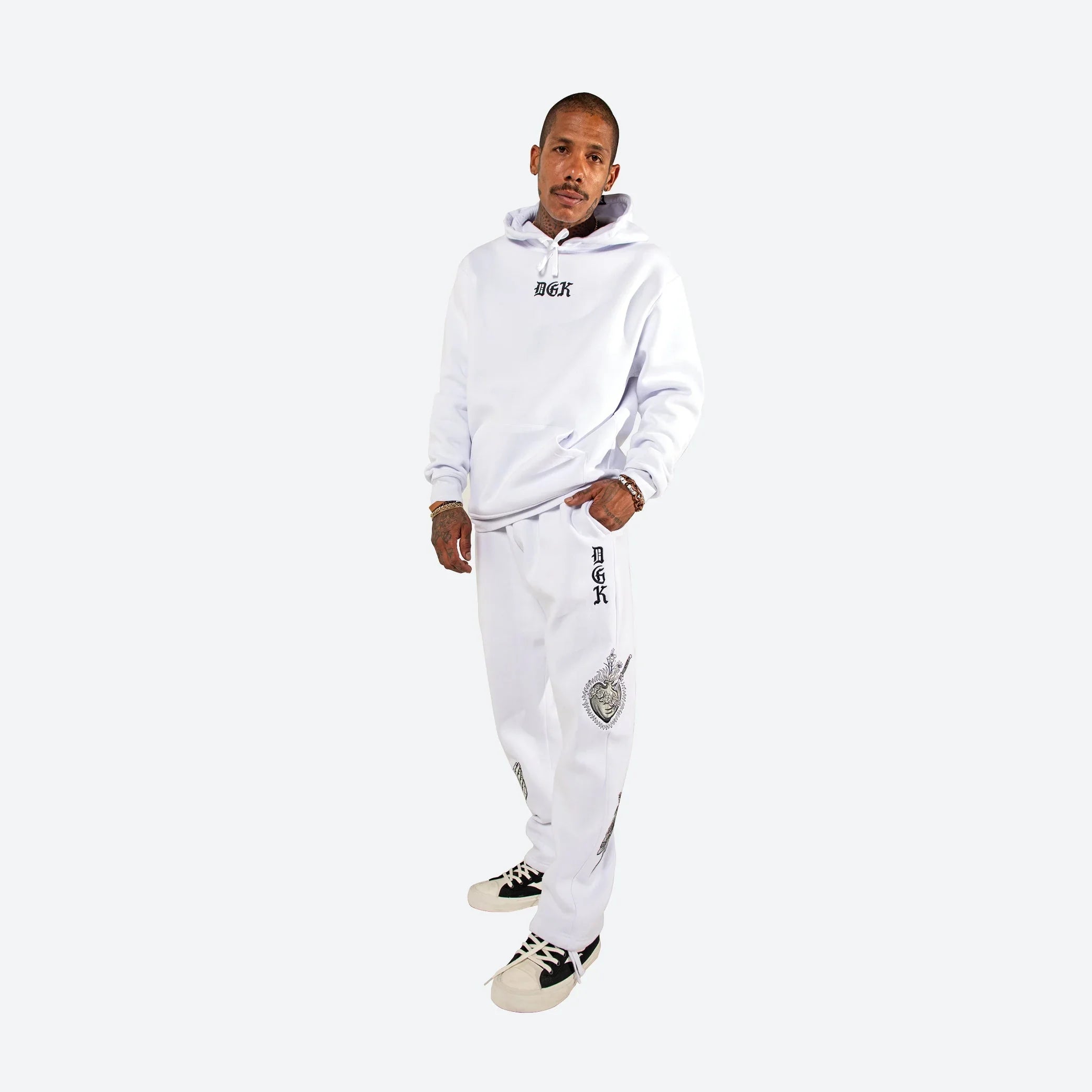 Inked Embroidered Fleece Pants - Four Street