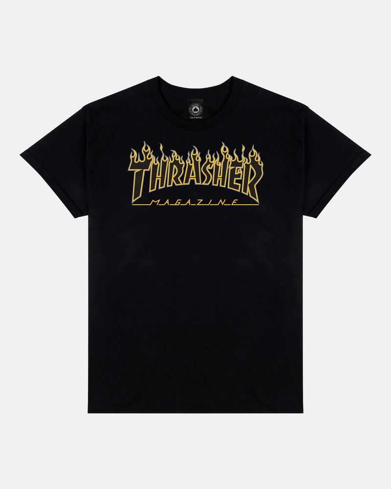 FLAME - TSHIRT - BLACK / YELLOW - Four Street