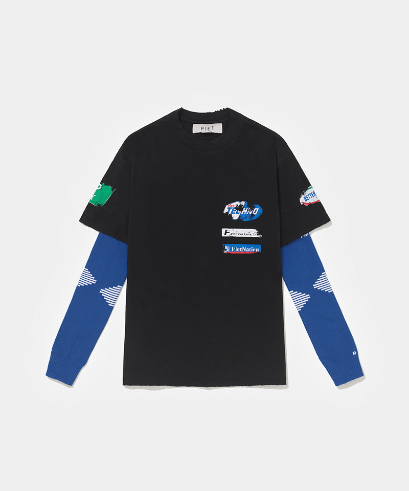 Camiseta Manga Longa Piet F.C - Vintage Blue