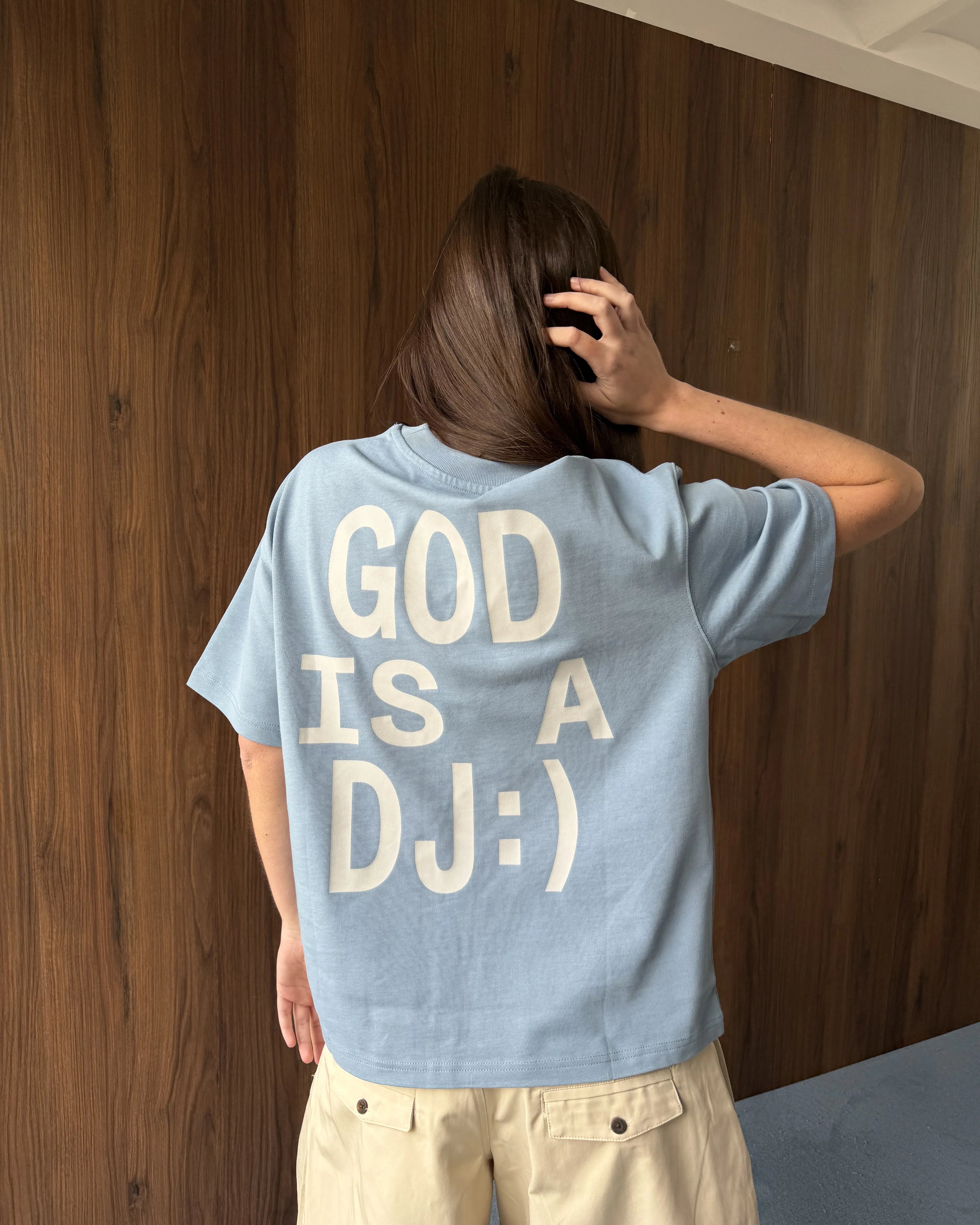 God Is A Dj Tee Baby Blue