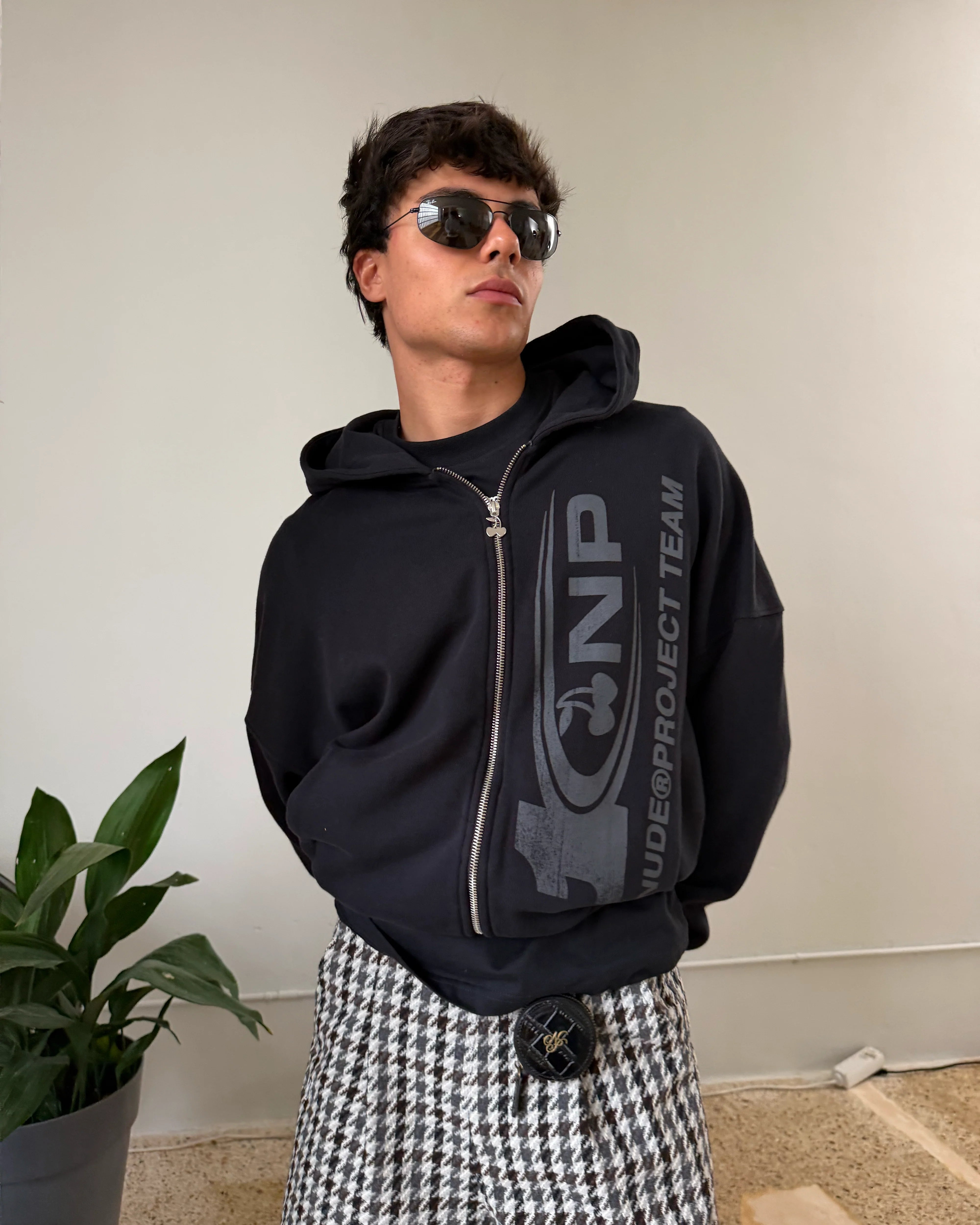 Ayrton Zip-Up Hoodie Black