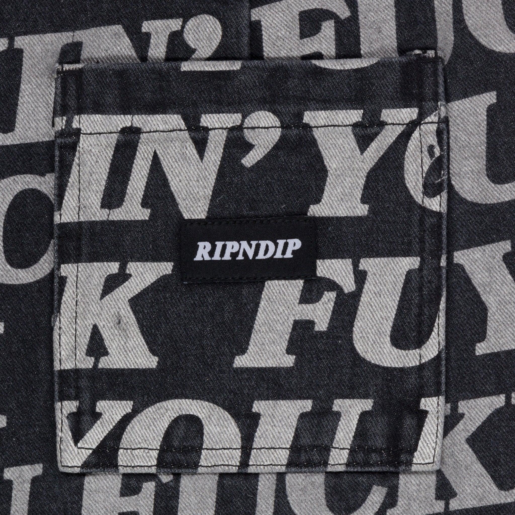Fuckin Fuck Denim Shorts (Black) - Four Street