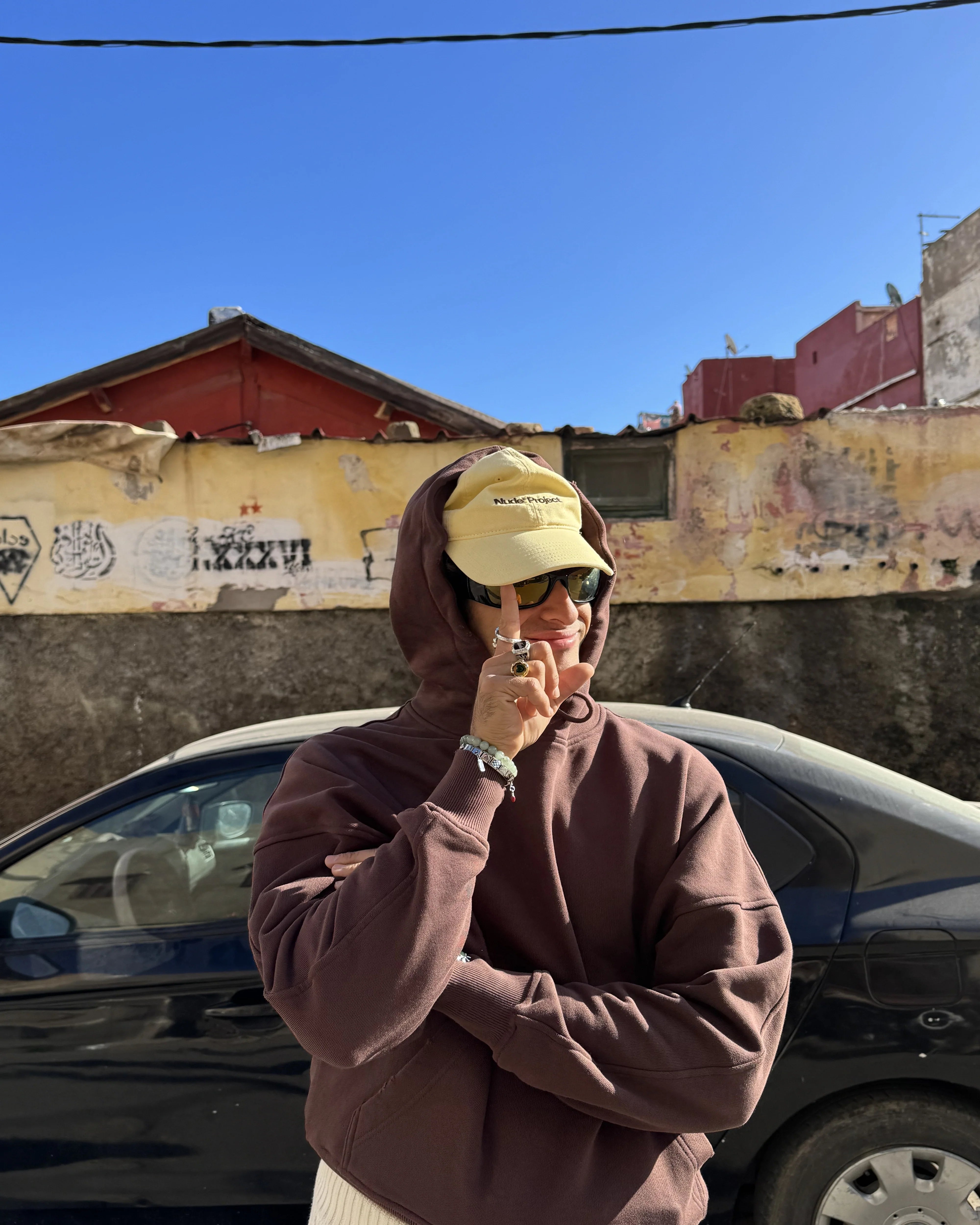 Marble Hoodie Brown