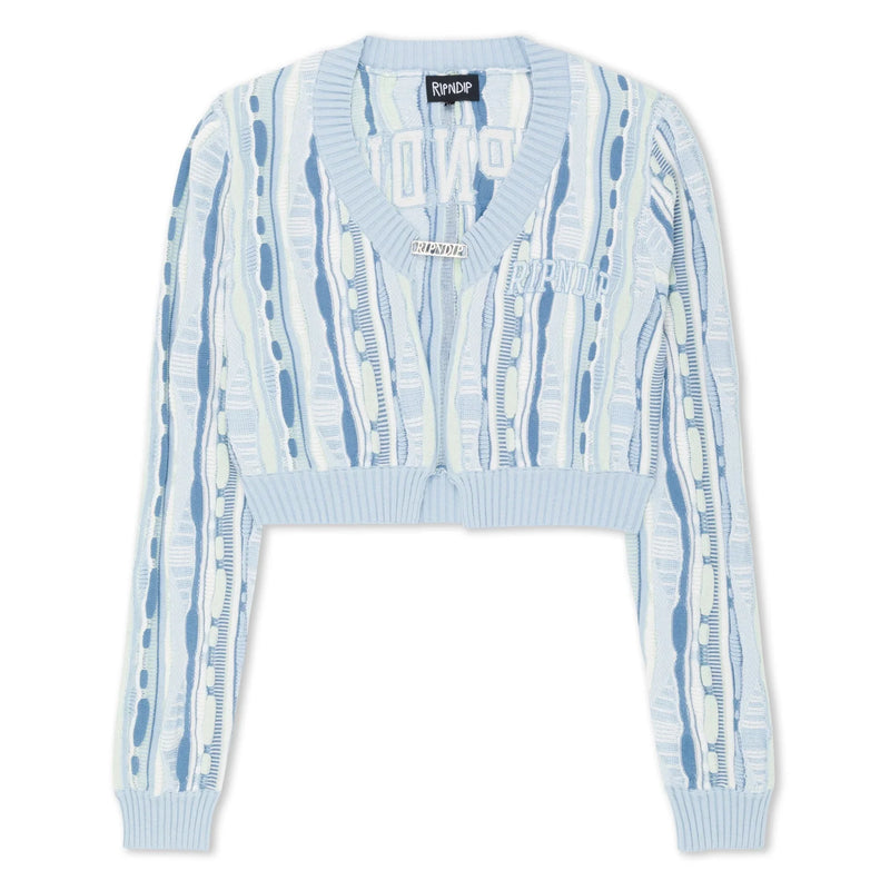 Corded Knit Cropped Long Sleeve (Light Blue) - Camiseta - Four Street