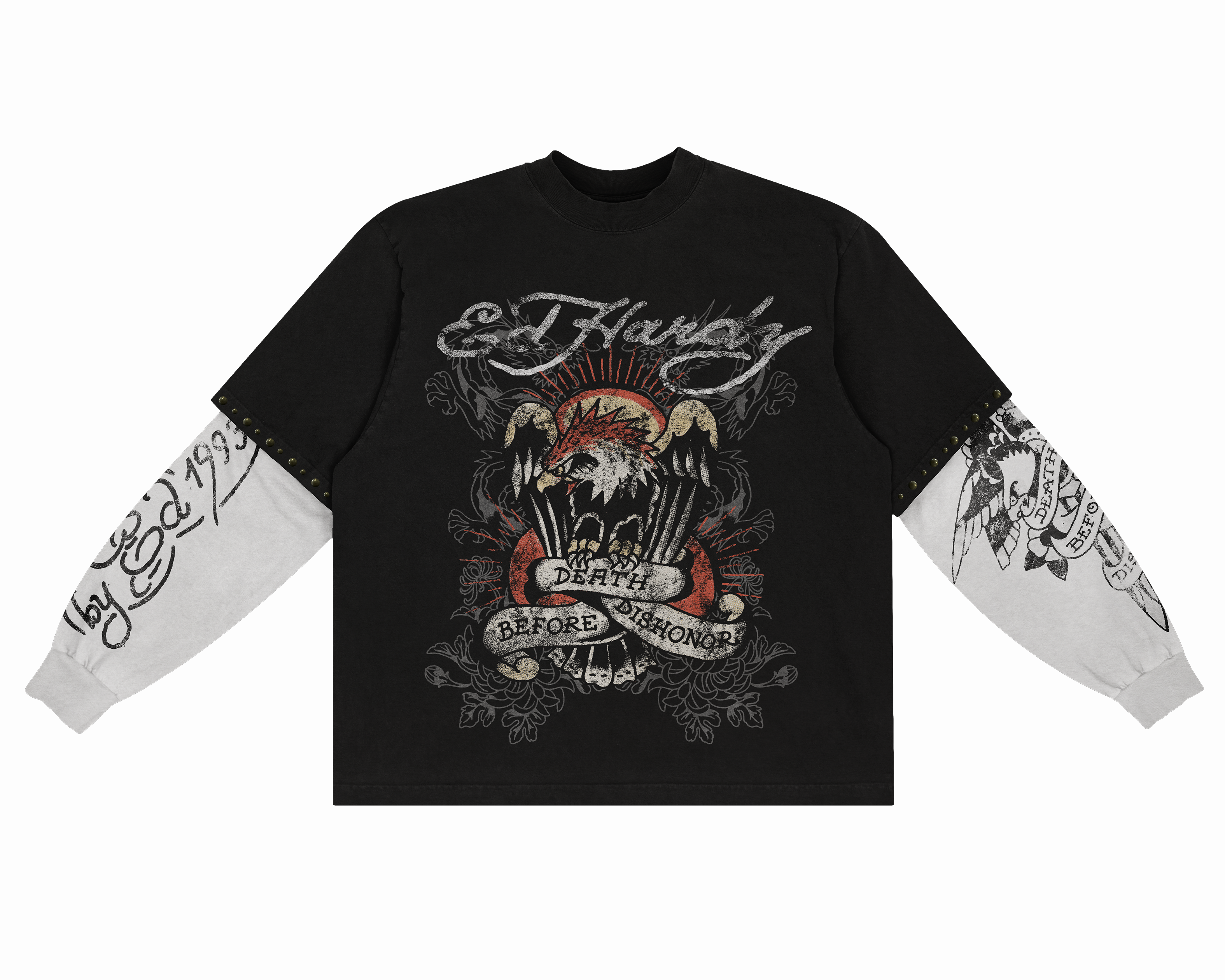 Camiseta Manga Longa "Death Before Dishonor" Ed Hardy x Matuê