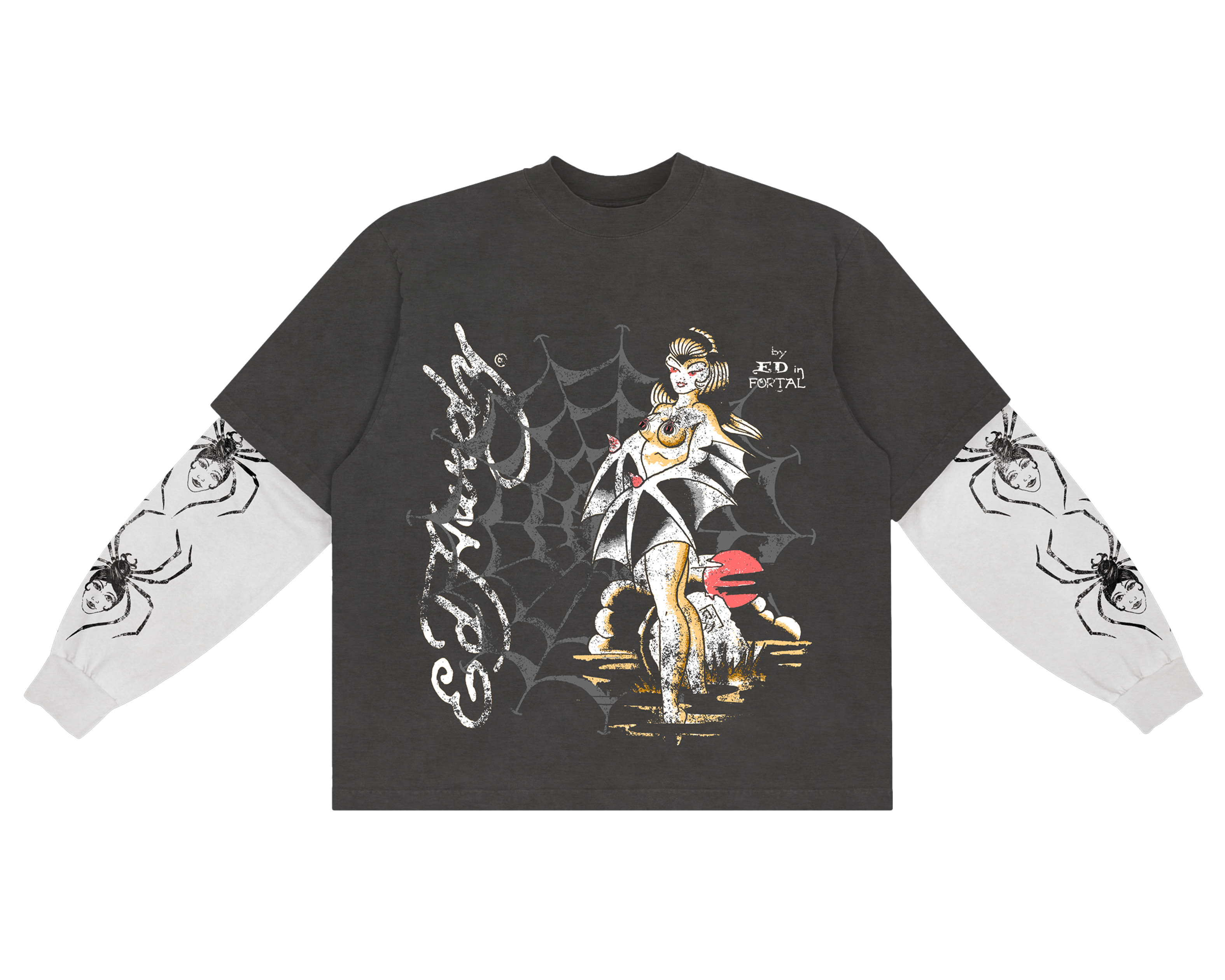 Camiseta Manga Longa Masculino "Tarantula" Ed Hardy x Matuê