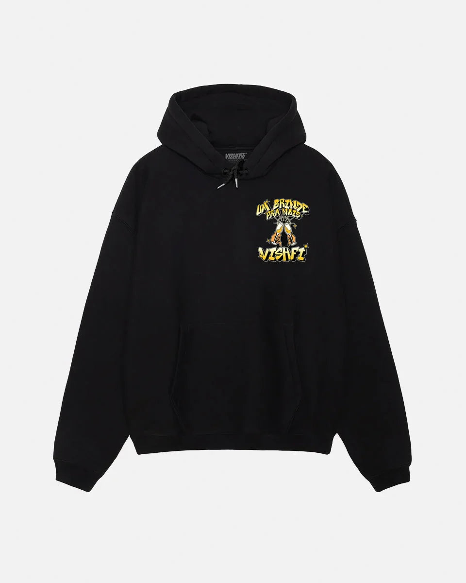 Moletom Um Brinde Pra Nois Preto - Four Street