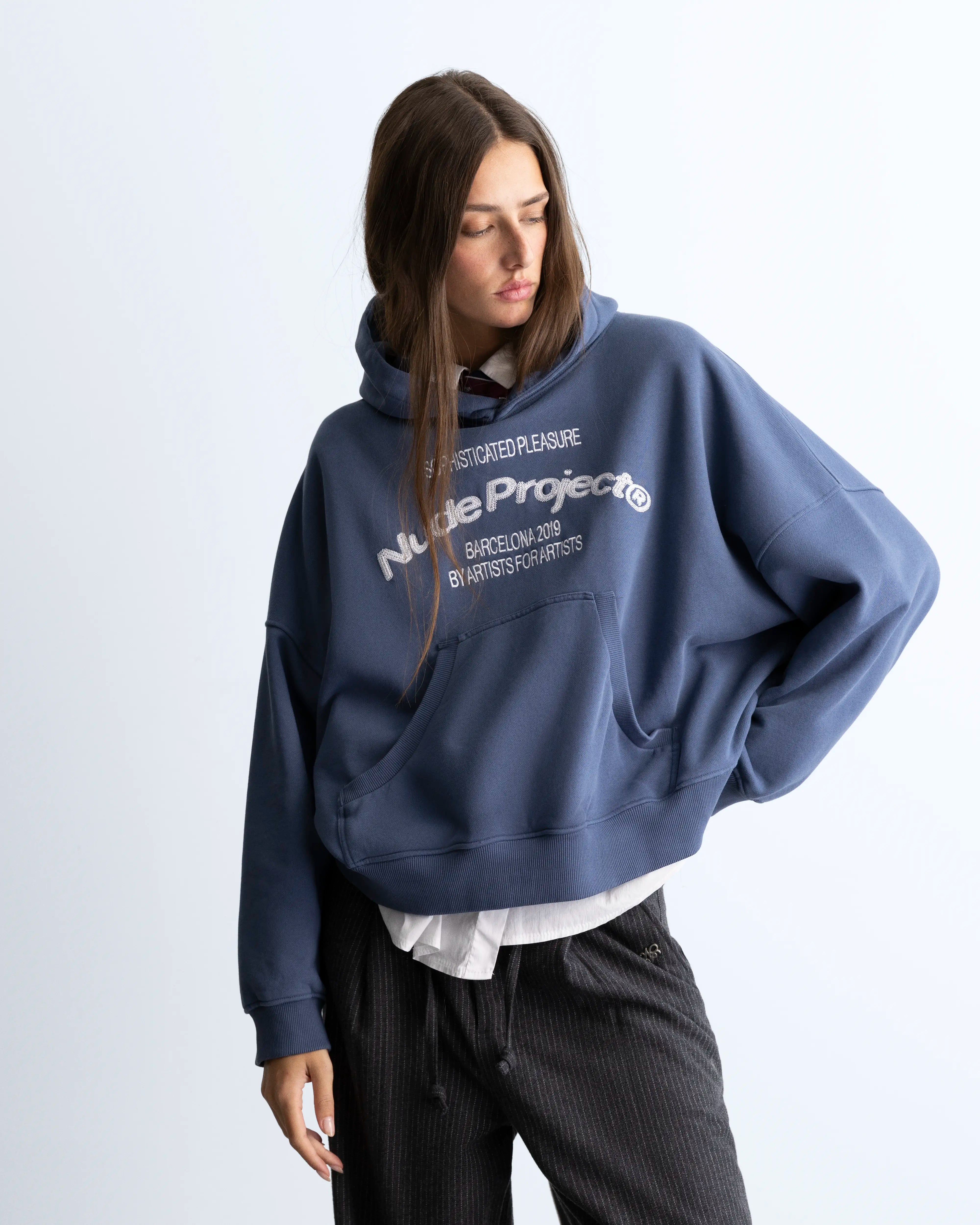 Liberty Boxy Hoodie Blue