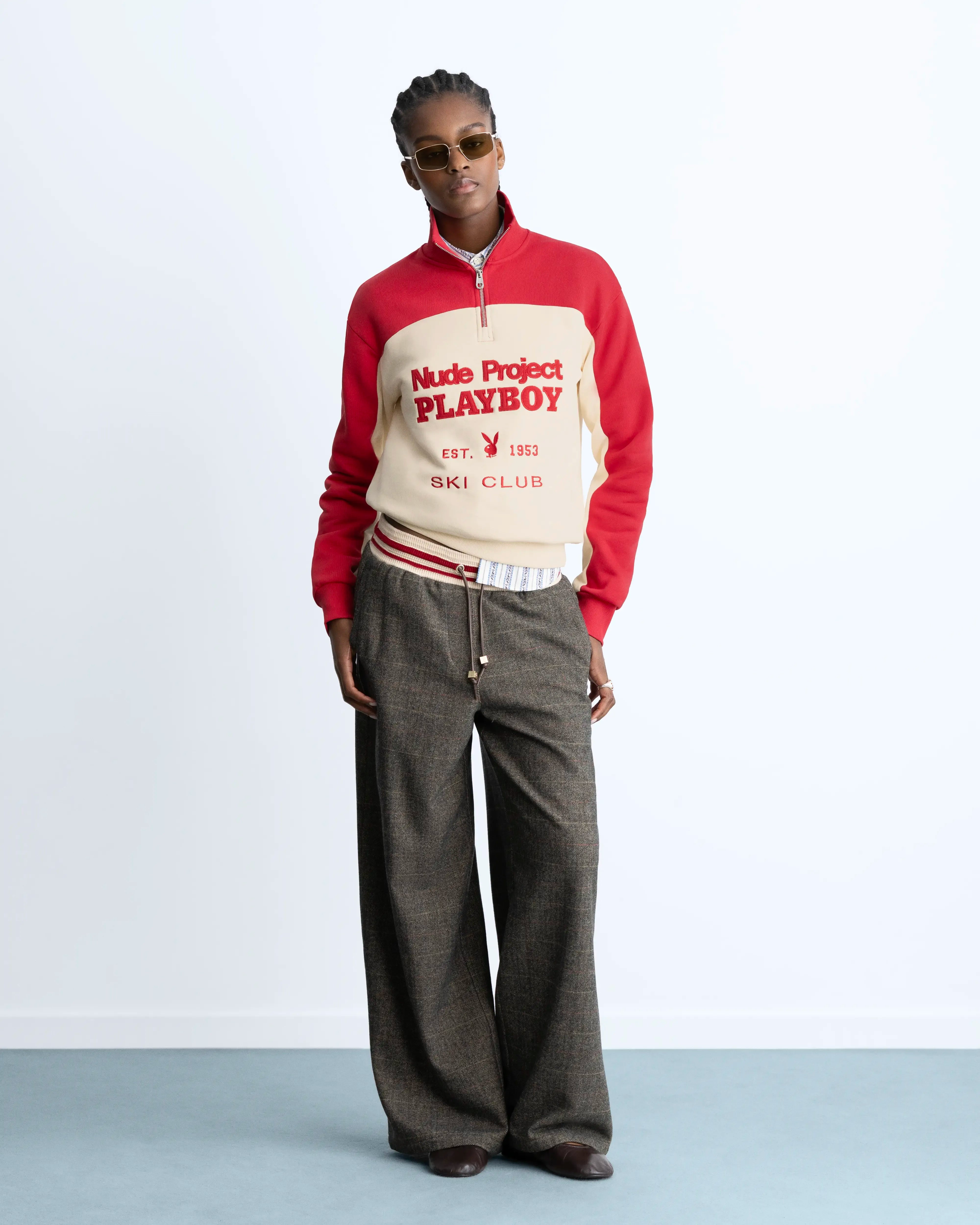 Ski Club Quarter-Zip Red