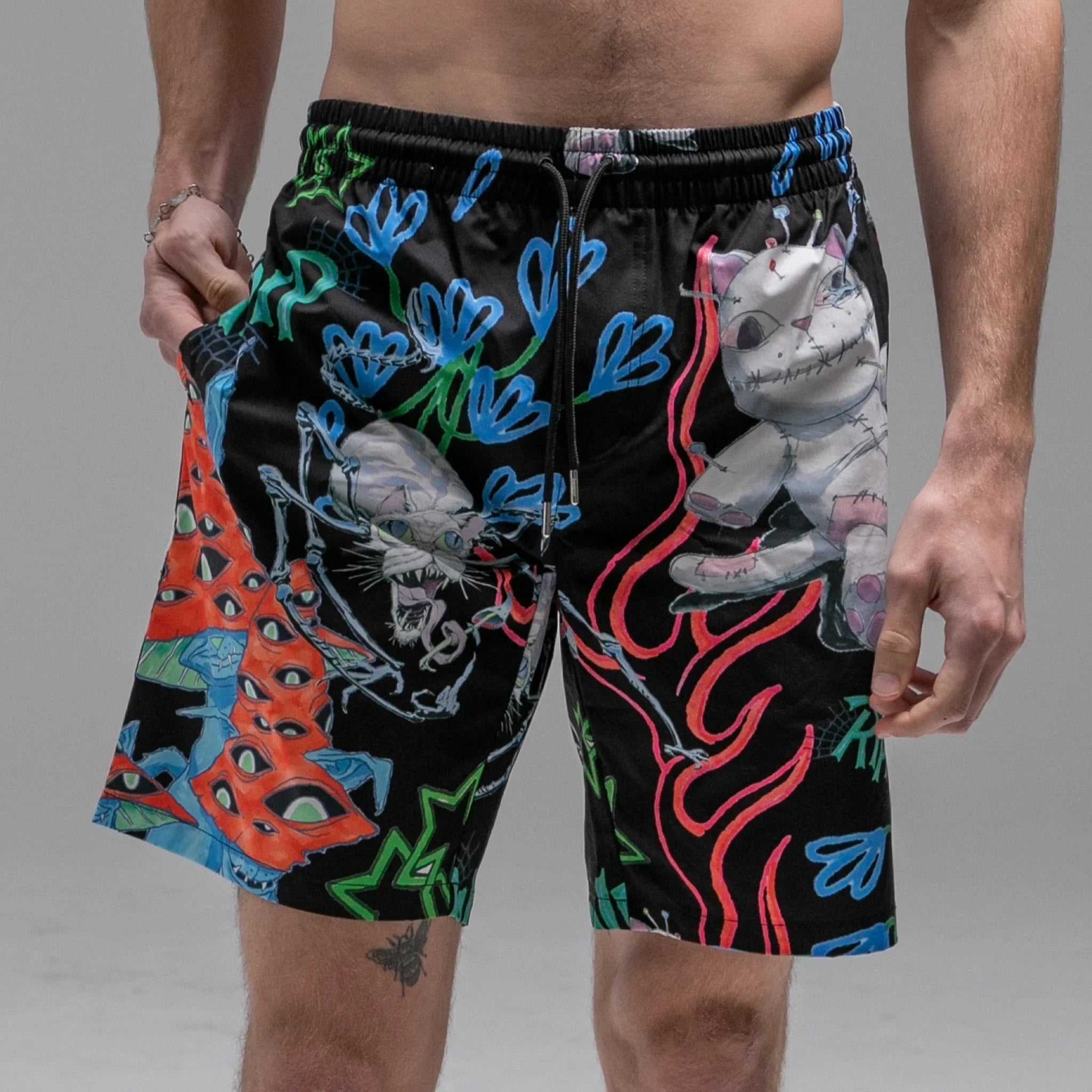 Travis Swim Shorts (Black) - Four Street
