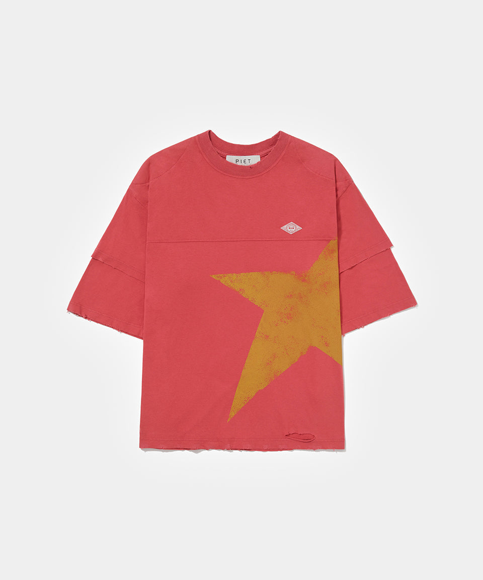 Camiseta PIET Double Sleeve - Vintage Red