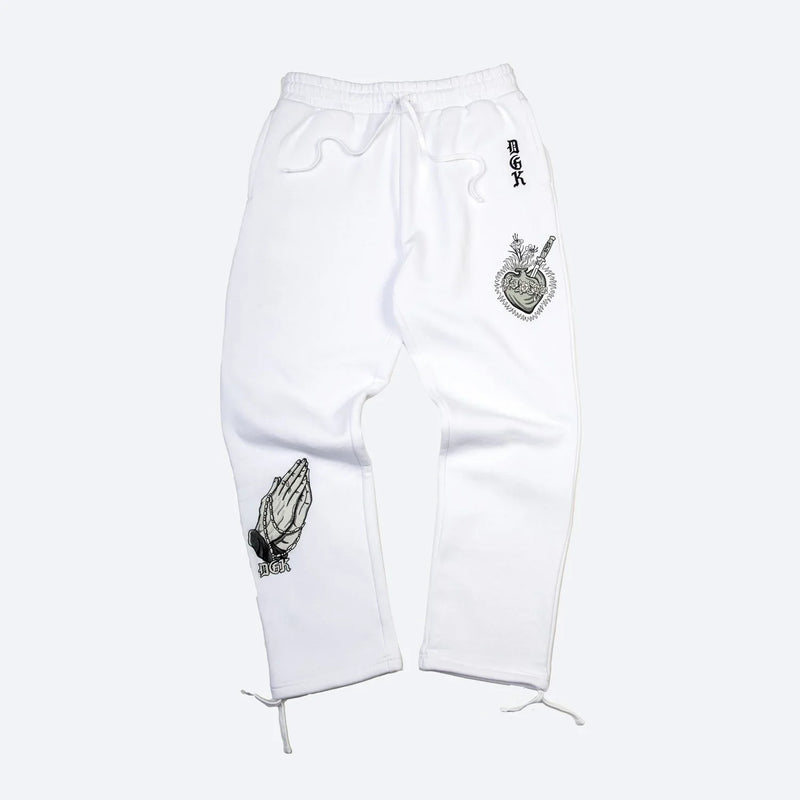 Inked Embroidered Fleece Pants - Four Street