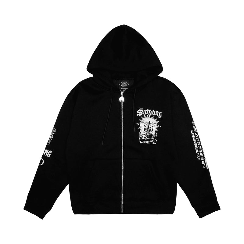 HOODIE ZIPER SOSA BLACK - Four Street
